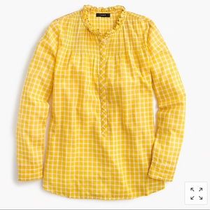 J. Crew Ruffle Popover Top Gold 10